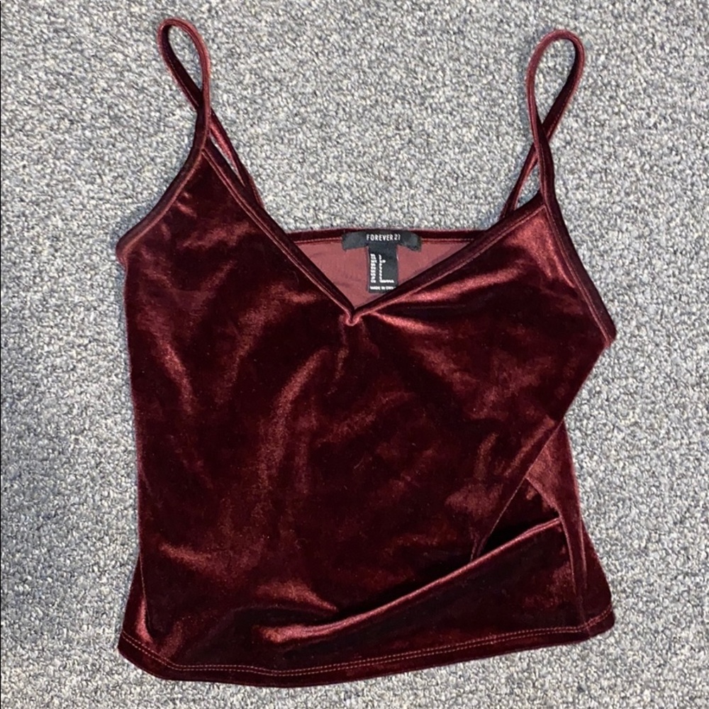 Burgundy Velvet Top Small